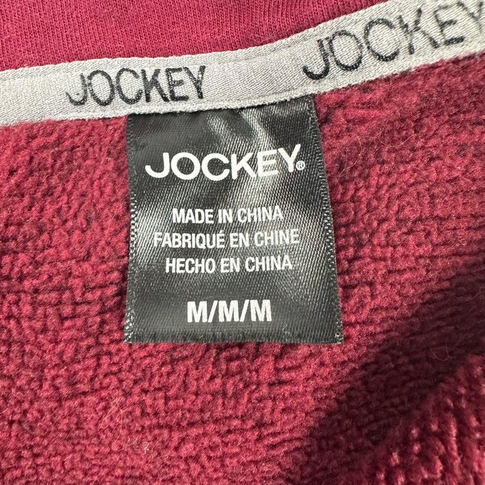 Jockey Mens Medium Red Quarter-Zip Pullover Fleece Sweater Casual Outdoor - Picture 15 of 15